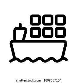 barge outline icon isolated on white background.