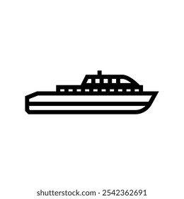 barge ship line icon vector. barge ship sign. isolated contour symbol black illustration