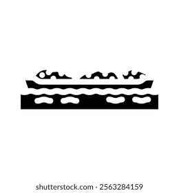 barge ship transport marine glyph icon vector. barge ship transport marine sign. isolated symbol illustration