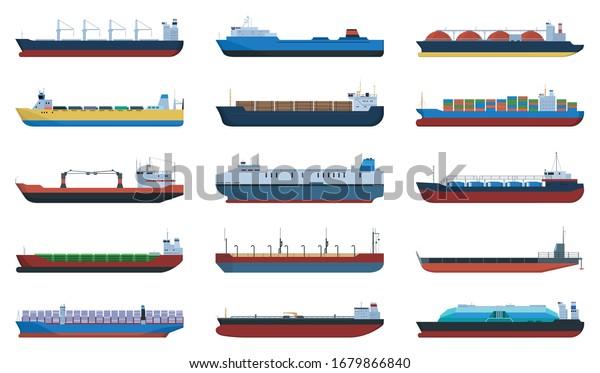 Barge vector cartoon\
set icon. Vector illustration cargo ship on white background.\
Cartoon set icon barge .