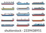 Barge vector color set icon. Vector illustration cargo ship on white background. Color set icon barge .