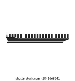 Barge Vektorsymbol.Schwarze Vektorsymbol einzeln auf weißem Hintergrund.