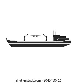 Barge vector icon.Black vector icon isolated on white background barge.