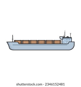 Barge vector icon.Color vector icon isolated on white background barge.