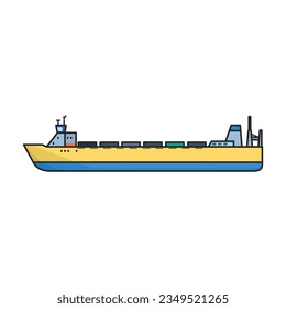 Barge vector icon.Color vector icon isolated on white background barge.
