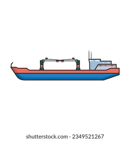 Barge Vektorsymbol.Color Vektorsymbol einzeln auf weißem Hintergrund.