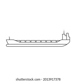 Barge Vektorsymbol.Umrisslinie Vektorsymbol einzeln auf weißem Hintergrund.