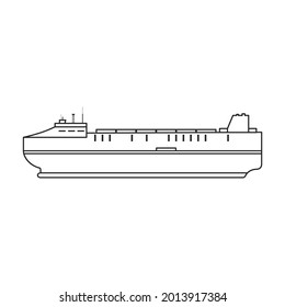 Barge vector icon.Outline vector icon isolated on white background barge.