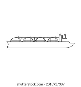 Barge Vektorsymbol.Umrisslinie Vektorsymbol einzeln auf weißem Hintergrund.