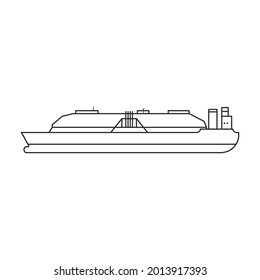 Barge vector icon.Outline vector icon isolated on white background barge.