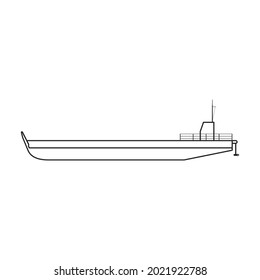 Barge vector icon.Outline vector icon isolated on white background barge.