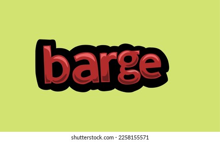 diseño vectorial de escritura de barcazas sobre fondo verde muy simple y muy fresco