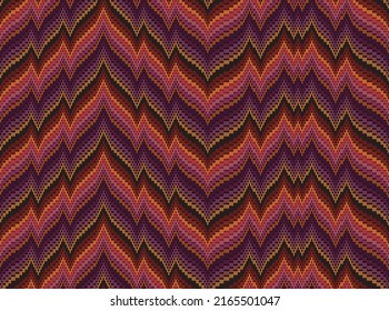 Bargello. Flame stitch. Traditional Florentine embroidery. Colorful seamless vector pattern for design fabrics, textiles, bedspreads