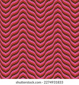 bargello-Flechtstickermuster in rosafarbenem Braun