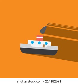 barges flat icon  vector illustration eps10  