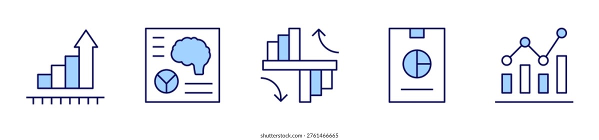 bargraph, project, comparison, chart. Chart Icon vector illustration. Line Duotone style. Editable stroke.