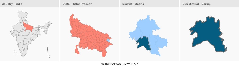 Barhaj map, Deoria District, Uttar Pradesh State, Republic of India, Government of  Uttar Pradesh, Indian territory, Eastern India, politics, village, tourism