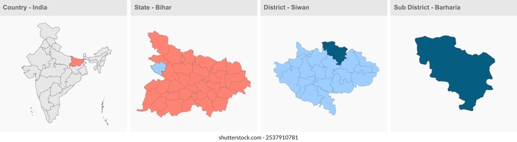 Mapa de Barharia (Distrito de Siwan, Estado de Bihar, República de la India) , Distrito de Siwan, Estado de Bihar, República de la India, Gobierno de Bihar, Territorio de la India, India oriental, política, aldea, turismo