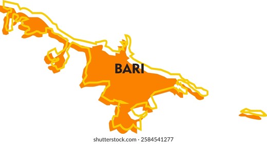 bari city map image with orange color