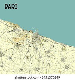 Bari, Italy map poster art