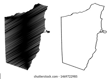 Bari region (Federal Republic of Somalia, Horn of Africa) map vector illustration, scribble sketch Bari map