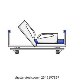 bariatric hospital bed cartoon. pediatric icu, mattress rails, headboard footboard bariatric hospital bed sign. isolated symbol vector illustration