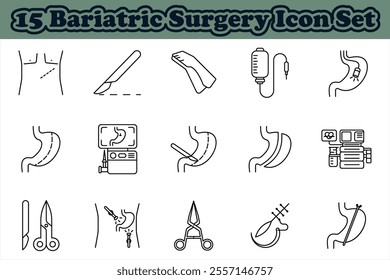 Bariatric Procedure Graphics | Vector Icon Set