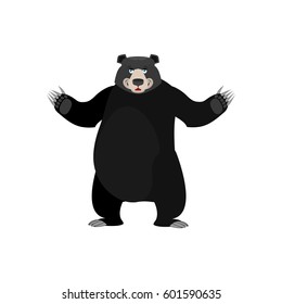 Baribal Happy Emoji. American Black Bear emotion isolated