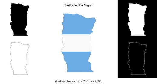 Bariloche department (Rio Negro) outline map set