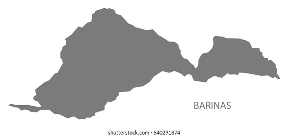 Barinas Venezuela Map in grey