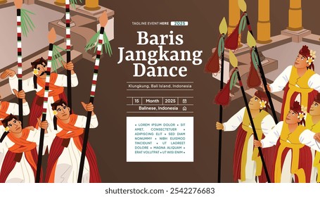 Baris Jangkang dança Projeto plano layout ideia para o evento de turismo cultura indonésia