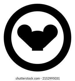 Strauchnuss-Symbol auf kreisrunden schwarzen Vektorgrafik auf massivem Konturstil