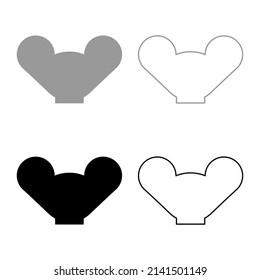 Barish nut set icon grey black color vector illustration image solid fill outline contour line thin flat style
