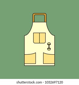 Barista Apron Flat Thin Lines Icon