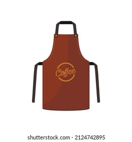 Barista Apron, Uniform For Coffee Making. Vector Illustration Cartoon Flat Icon Isolated On White Background.