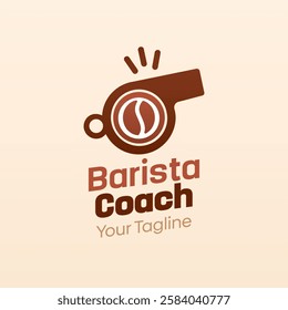 Barista Coach Logo Design Template. Good for Business, Agency, Community and Organization