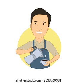 Barista coffee in coffeeshop. vector image
