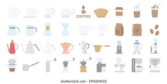 Barista and Coffee Lovers Icon Set