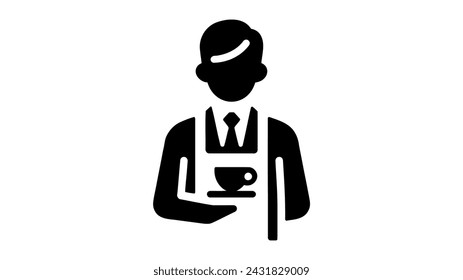 Barista o Cafetera. Icono de vector sobre fondo blanco