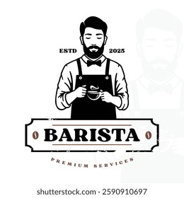 Barista coffee vintage logo design