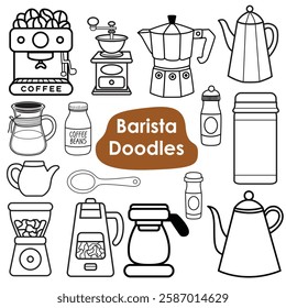 Barista Doodles - Coffee Lover Clipart Vector Set