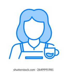 Barista icon. barista, coffee, cafe, brew, serve, espresso, uniform, expert, drink. Vector Icon Illustration