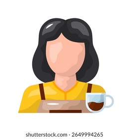Barista icon. barista, coffee, cafe, brew, serve, espresso, uniform, expert, drink. Vector Icon Illustration
