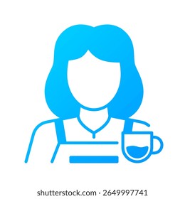 Barista icon. barista, coffee, cafe, brew, serve, espresso, uniform, expert, drink. Vector Icon Illustration