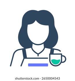 Barista icon. barista, coffee, cafe, brew, serve, espresso, uniform, expert, drink. Vector Icon Illustration