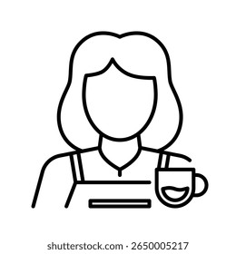 Barista icon. barista, coffee, cafe, brew, serve, espresso, uniform, expert, drink. Vector Icon Illustration
