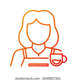 Barista icon. barista, coffee, cafe, brew, serve, espresso, uniform, expert, drink. Vector Icon Illustration
