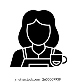Barista icon. barista, coffee, cafe, brew, serve, espresso, uniform, expert, drink. Vector Icon Illustration
