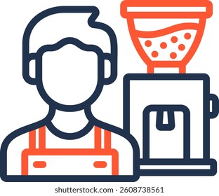 Barista Icon Color Line Vector Illustration