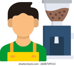 Barista Icon Flat Vector Illustration